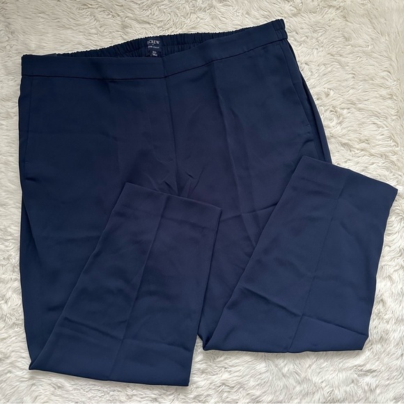 J. Crew Factory Trousers Jamie Pant Pull On Elastic Waist Navy Blue 20 NWT New - Picture 2 of 12